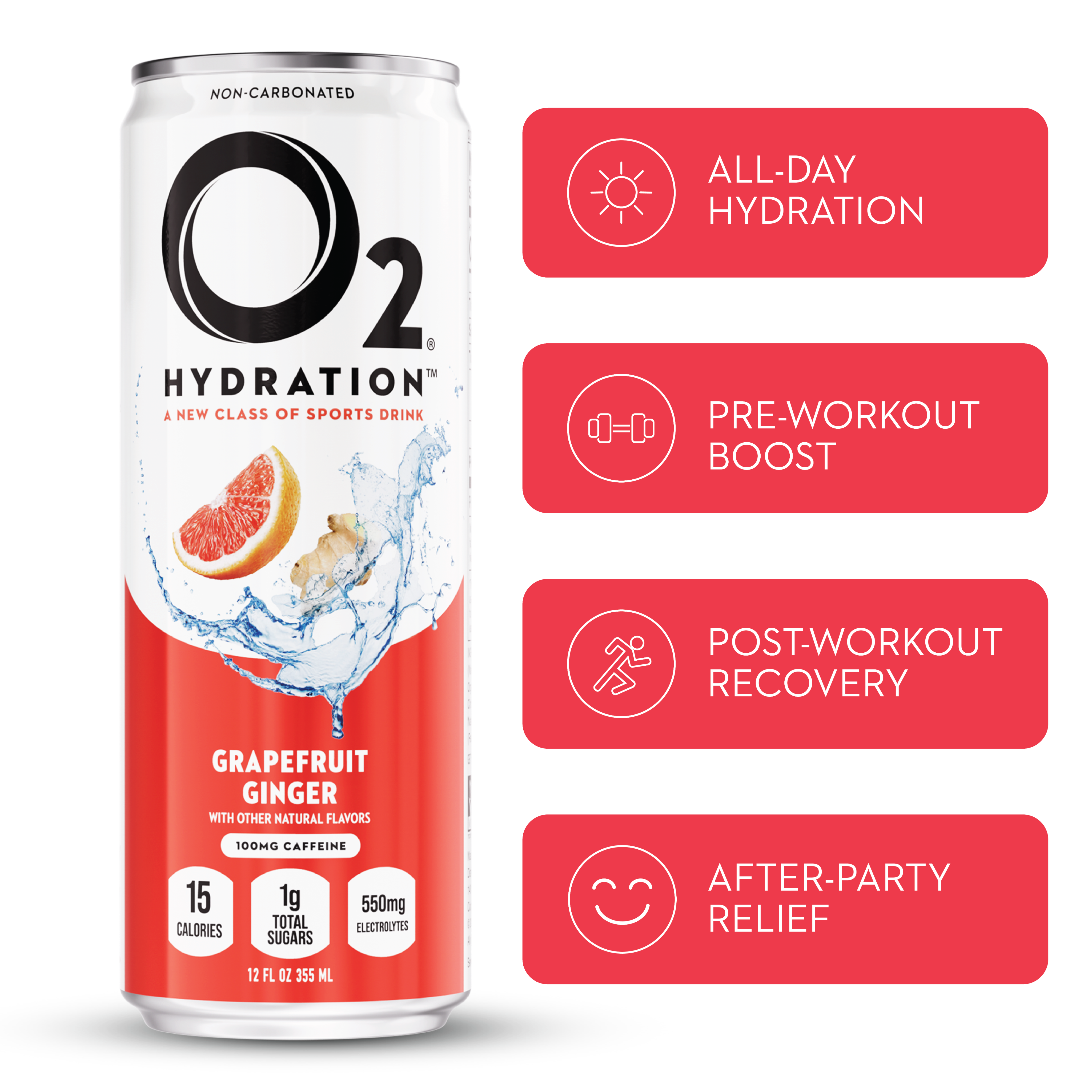O2 Grapefruit Ginger Recovery Drink
