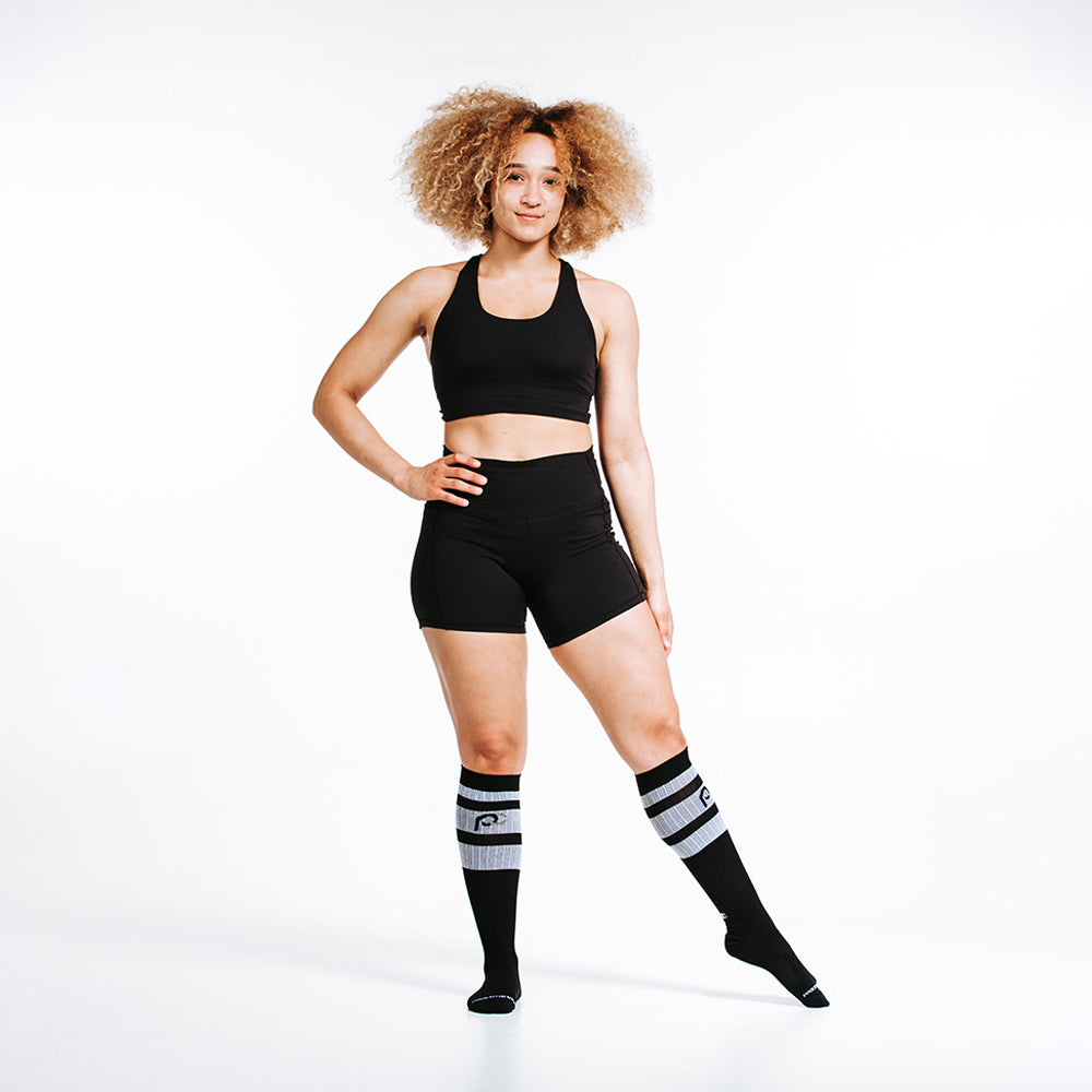 Pro Compression Marathon Socks, Black Classic Stripe
