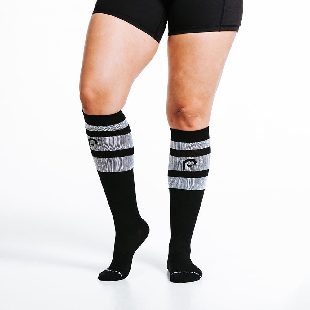 Pro Compression Marathon Socks, Black Classic Stripe