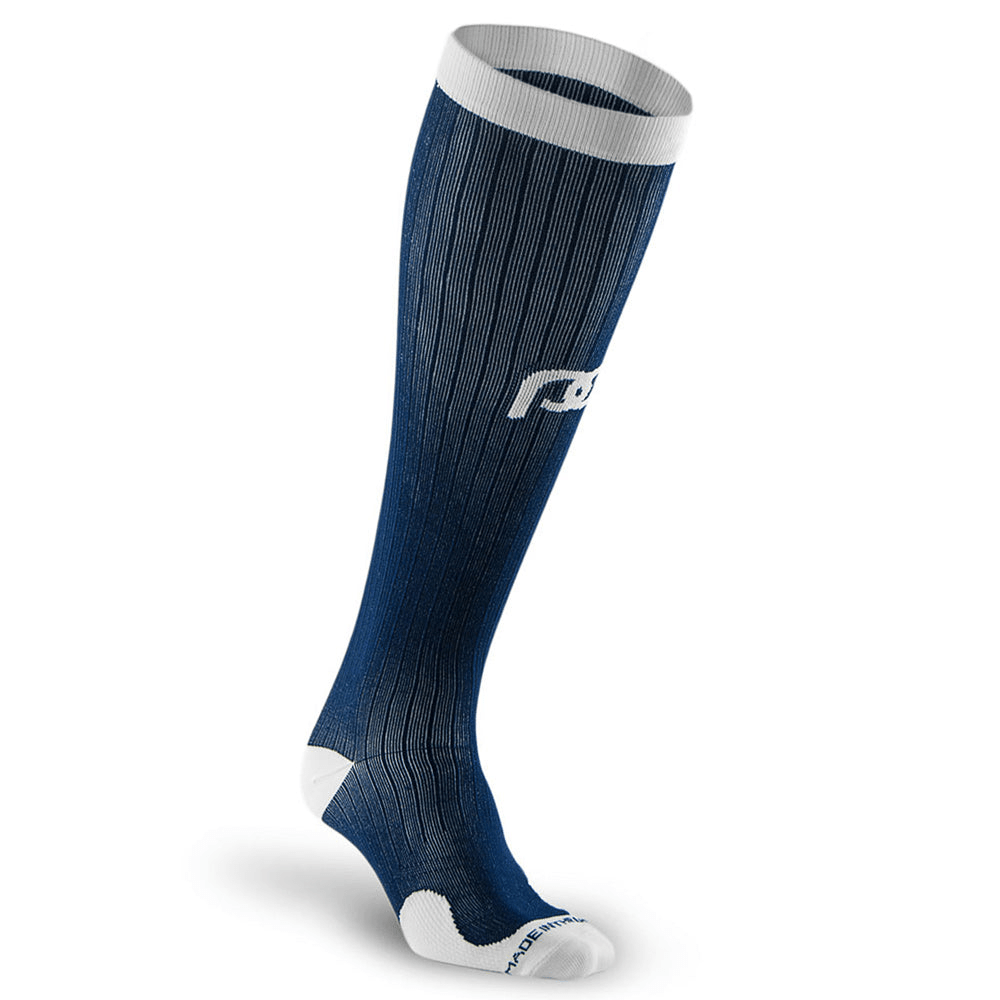 Pro Compression Marathon Socks, Navy over White