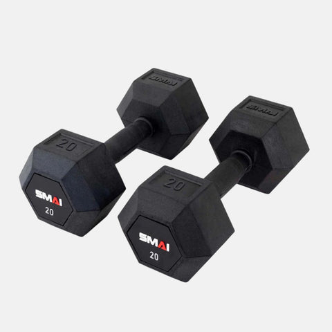 Rubber Hex Dumbbell Pair