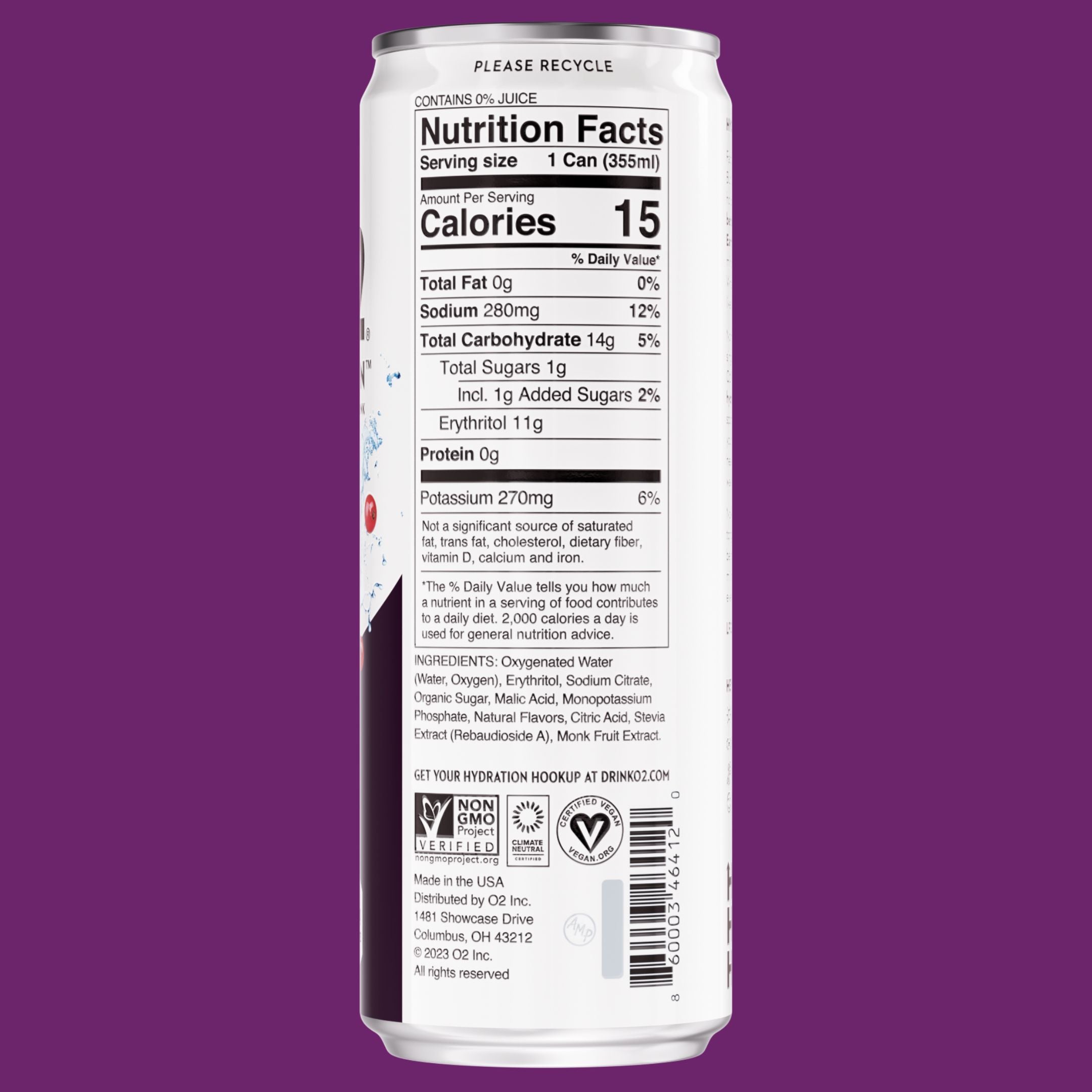 O2 Blackberry Currant Recovery Drink
