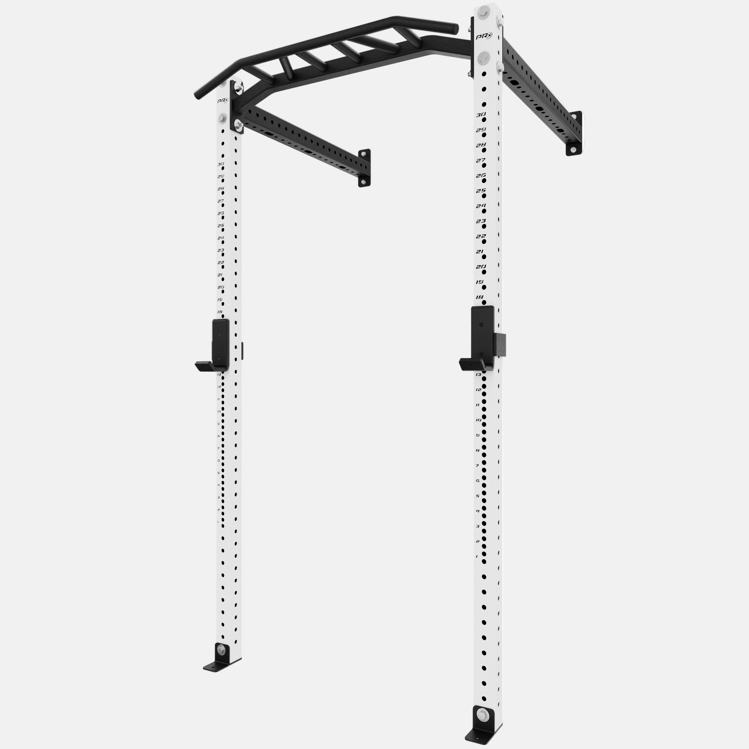 White PRX pull-up bar and squat rack