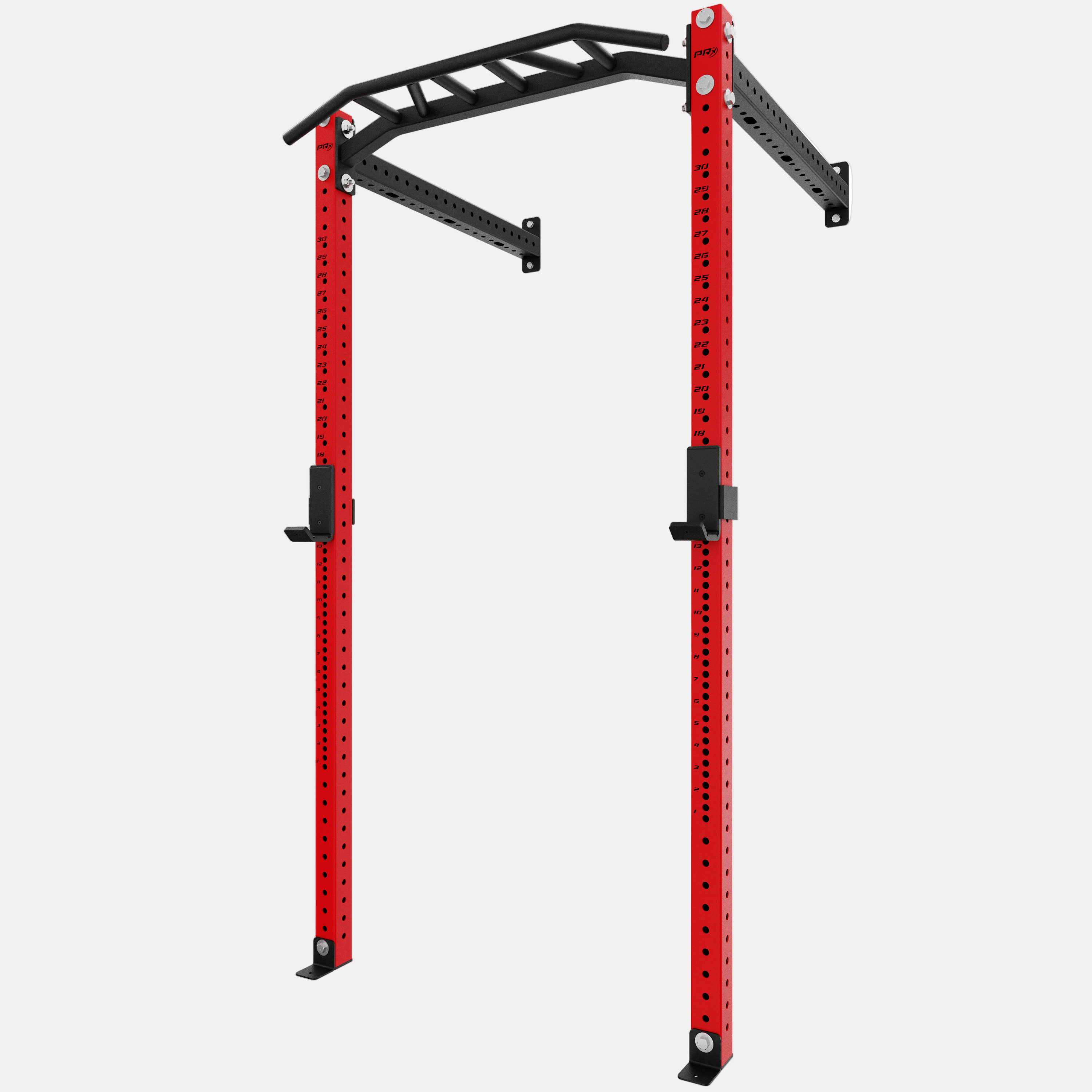 Red PRX pull-up bar and squat rack