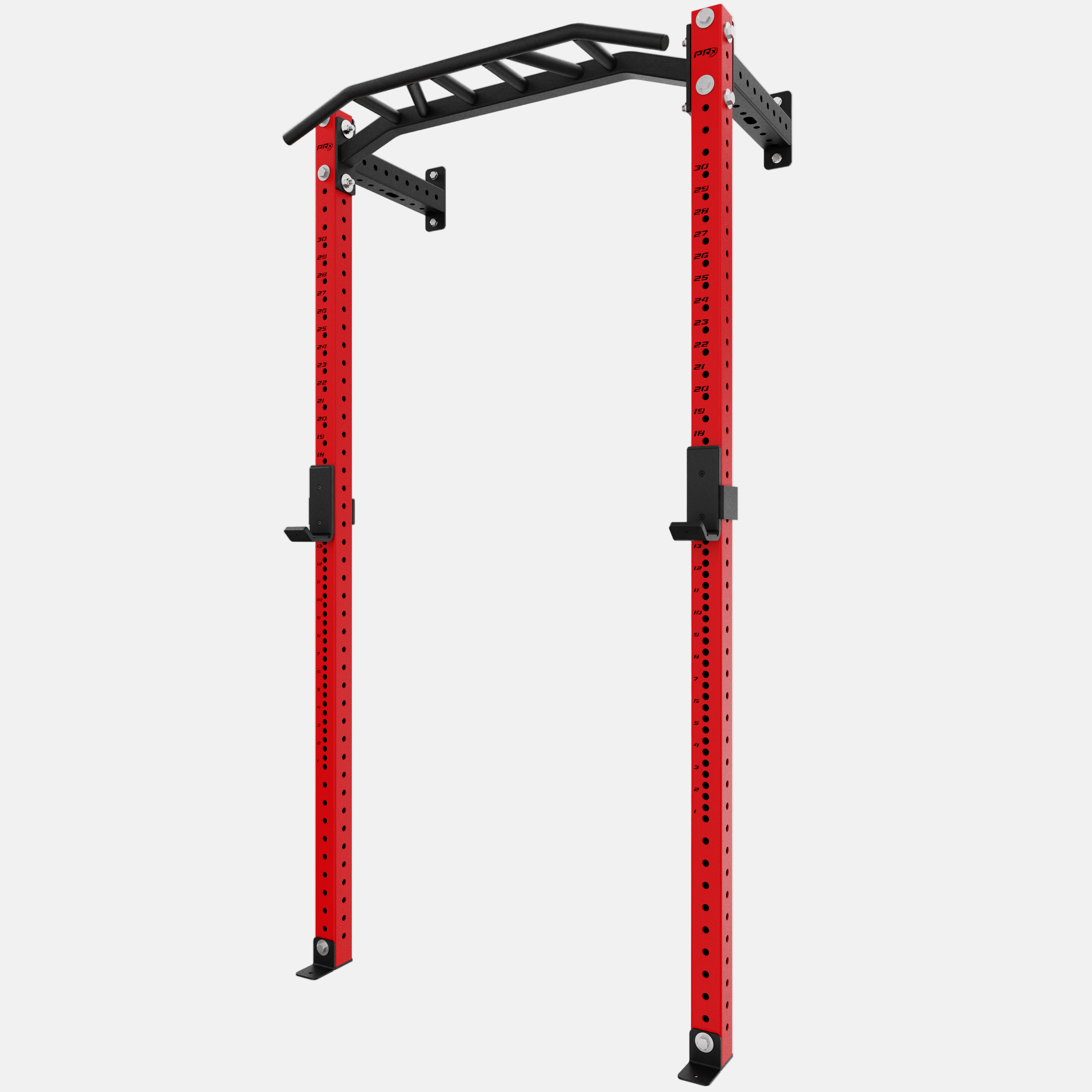 Red PRX pull-up bar and squat rack