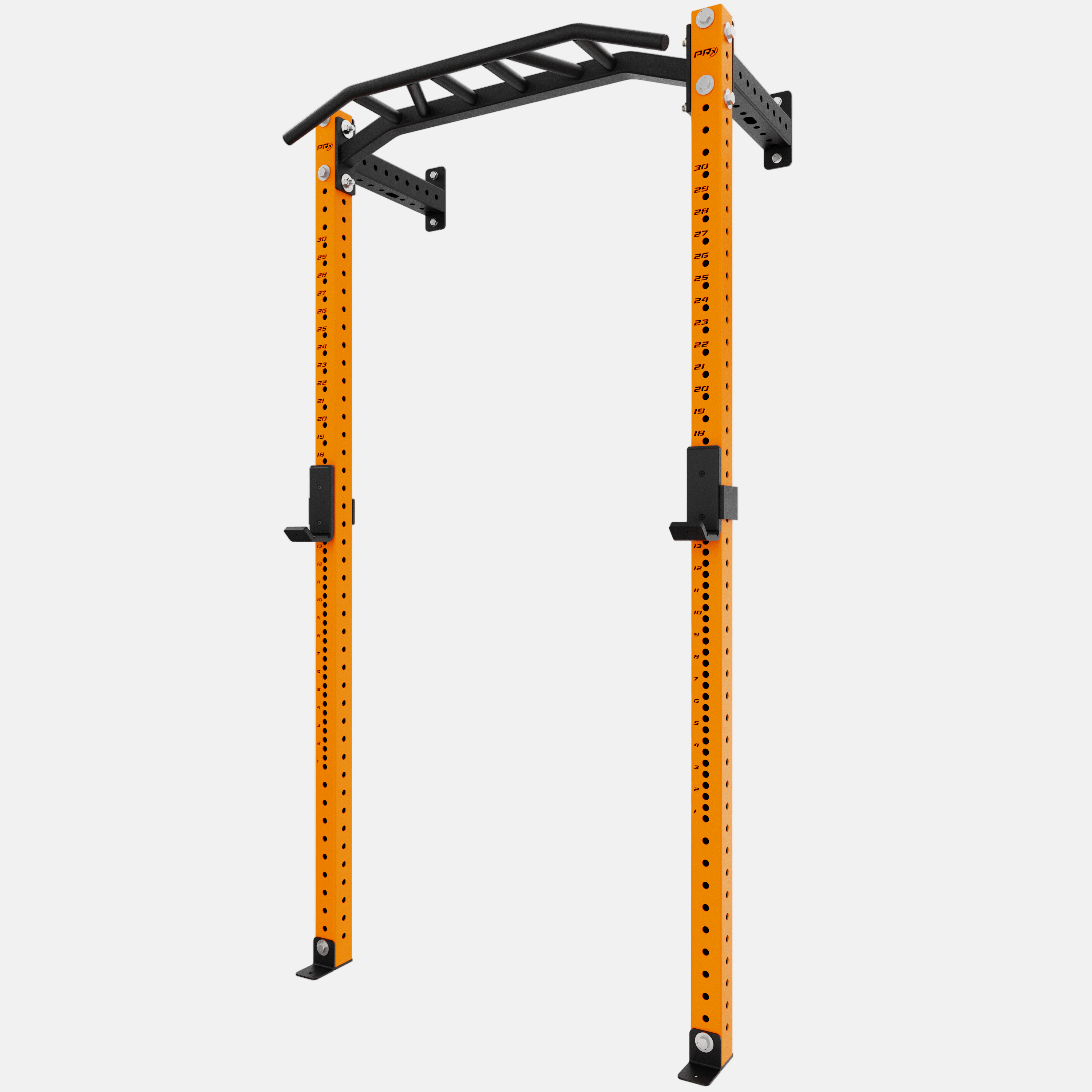 Orange PRX pull-up bar and squat rack