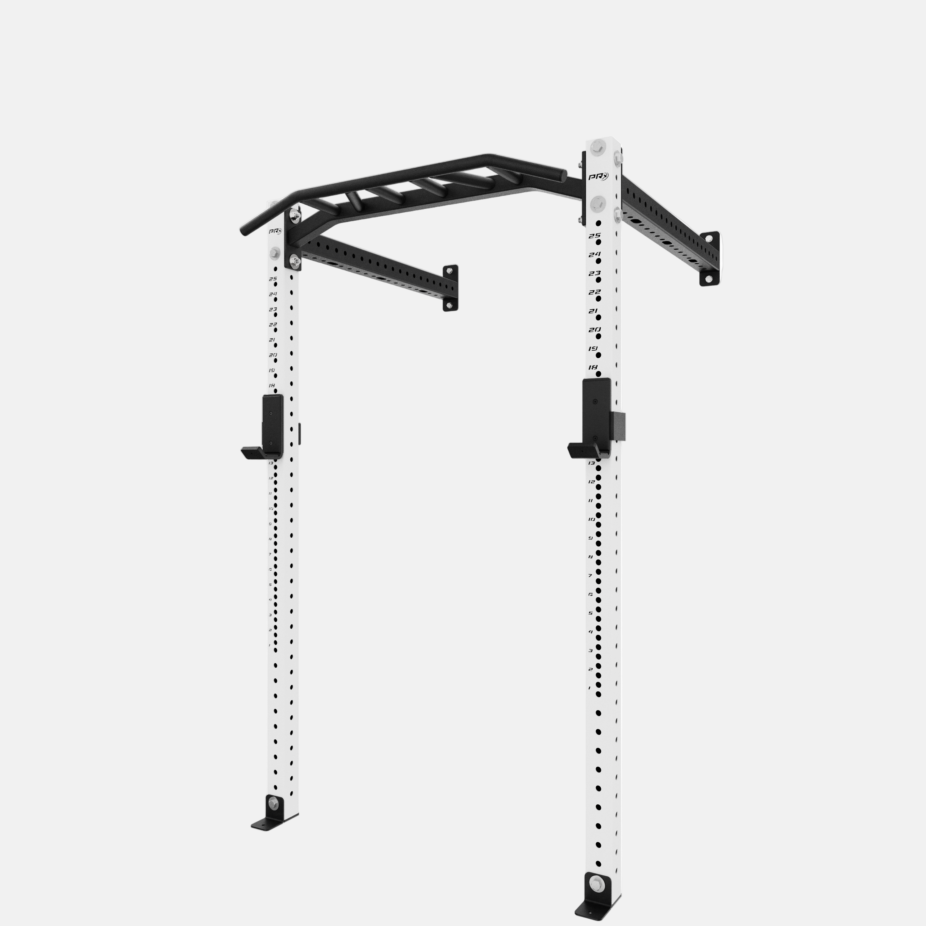 White PRX pull-up bar and squat rack