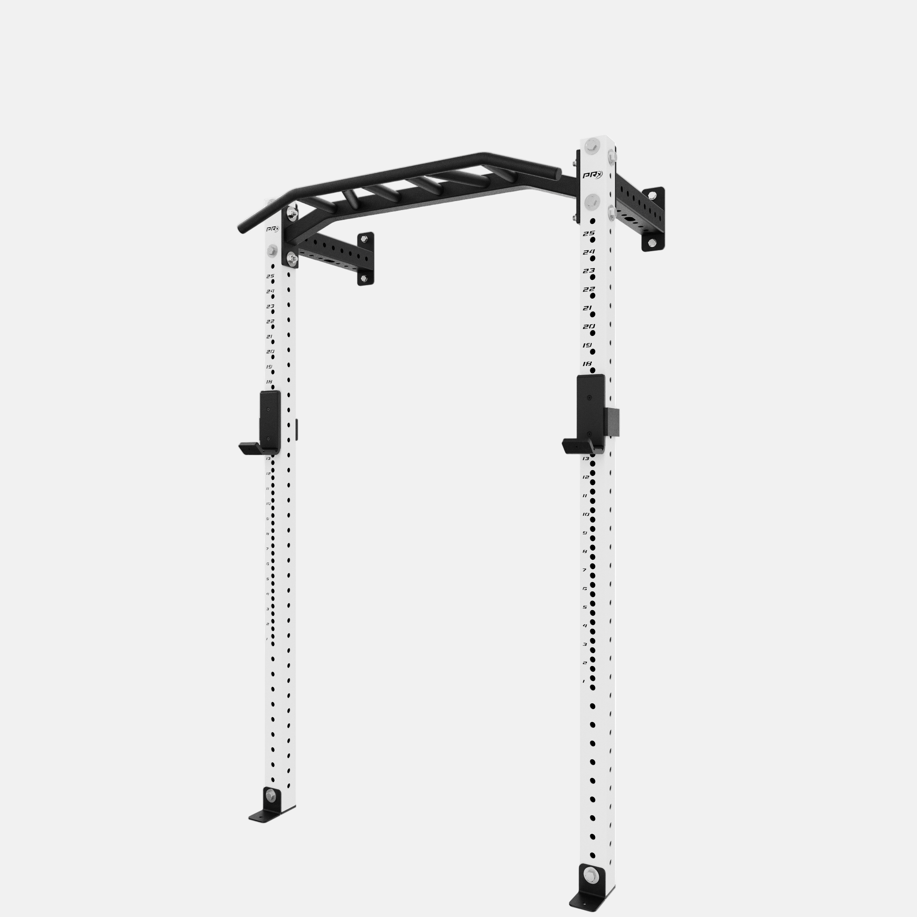 White PRX pull-up bar and squat rack
