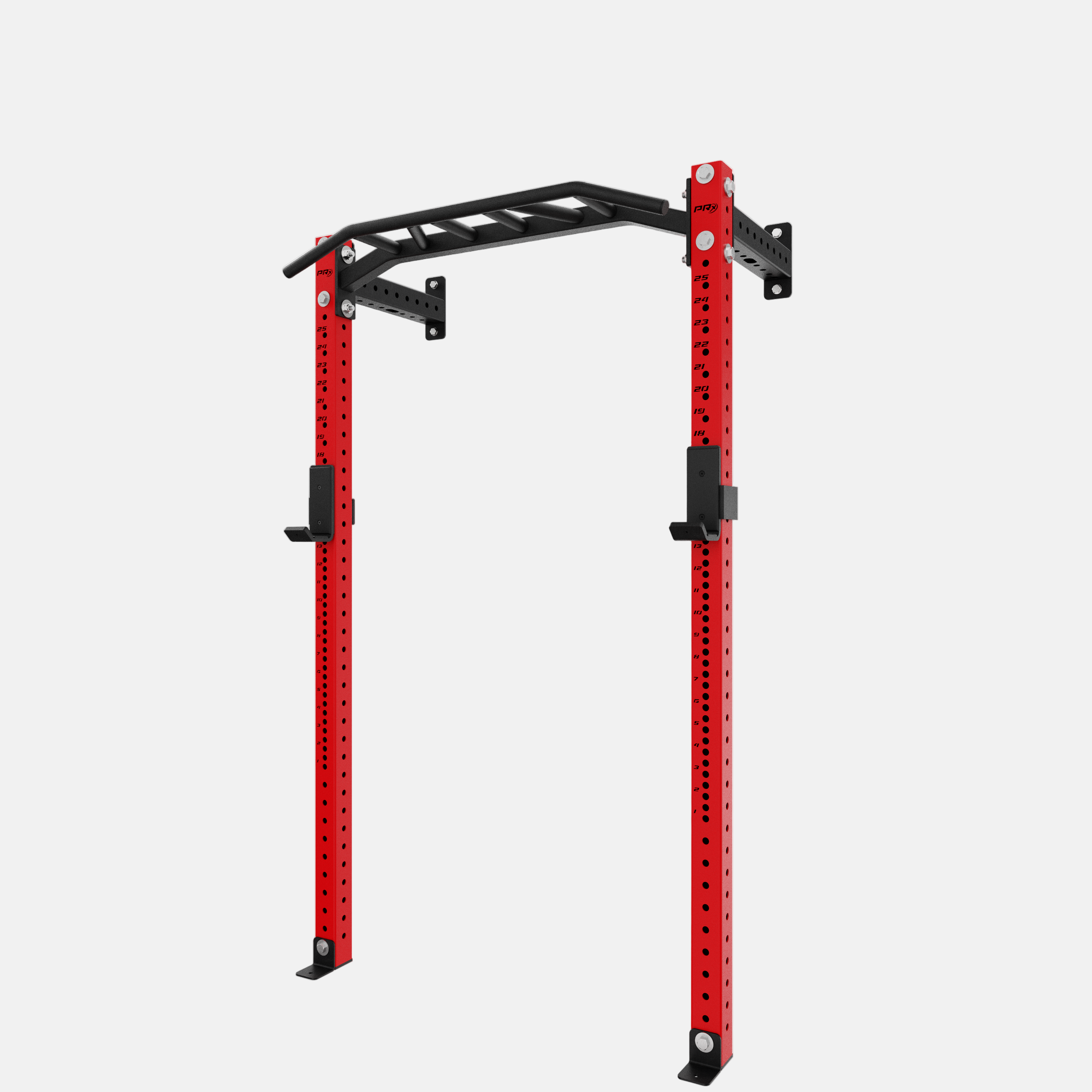 Red PRX pull-up bar and squat rack