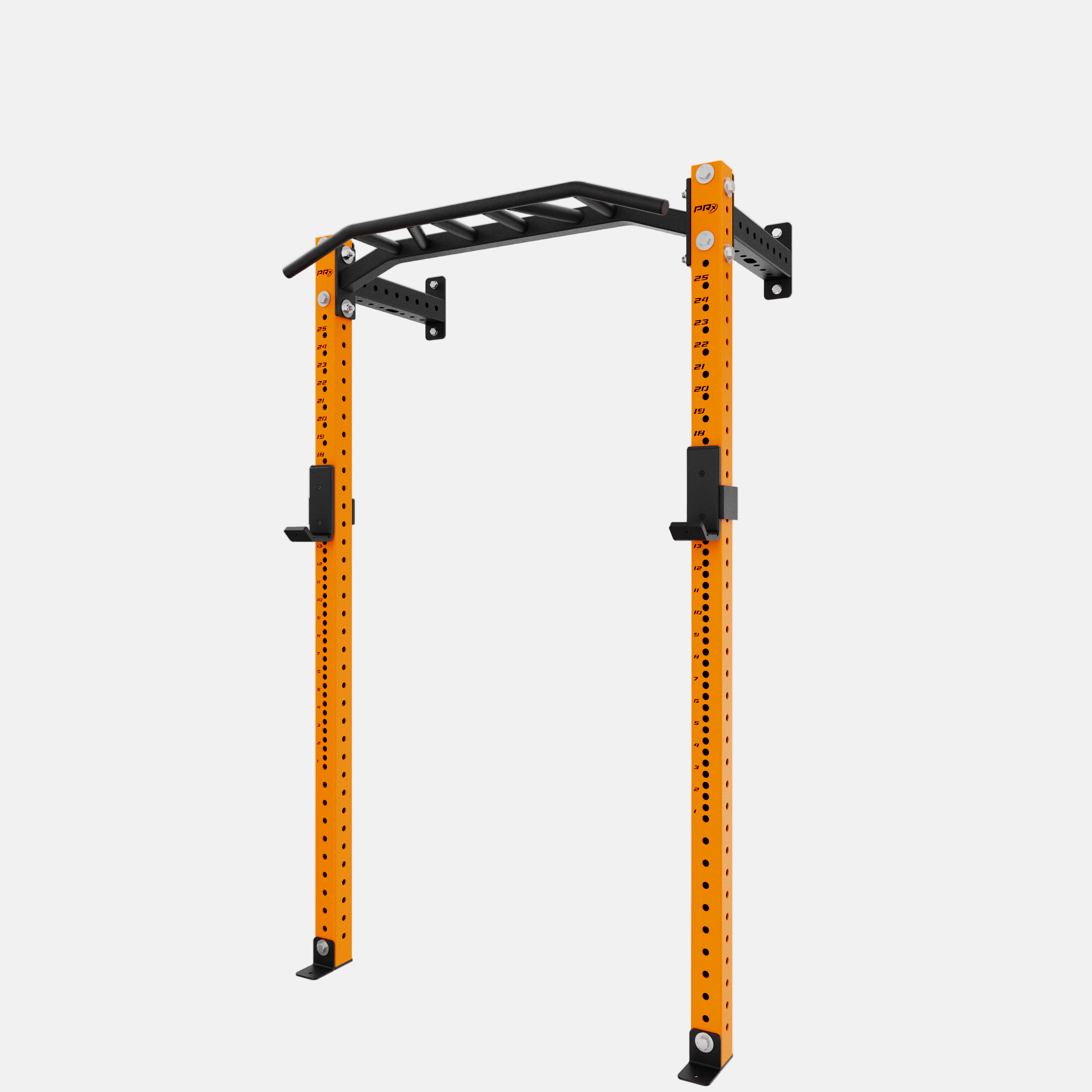 Orange PRX pull-up bar and squat rack