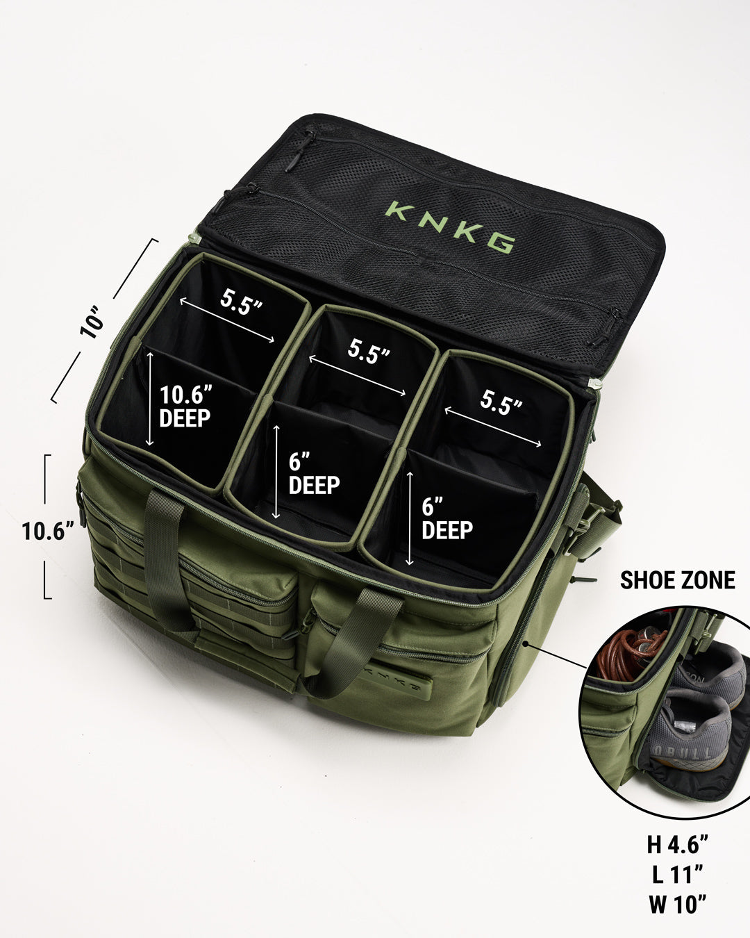 conquer tackle bag KNKG Duffel 40L Natty Adjustable padded shoulder strap Beyond Fishing The Voyager Tackle
