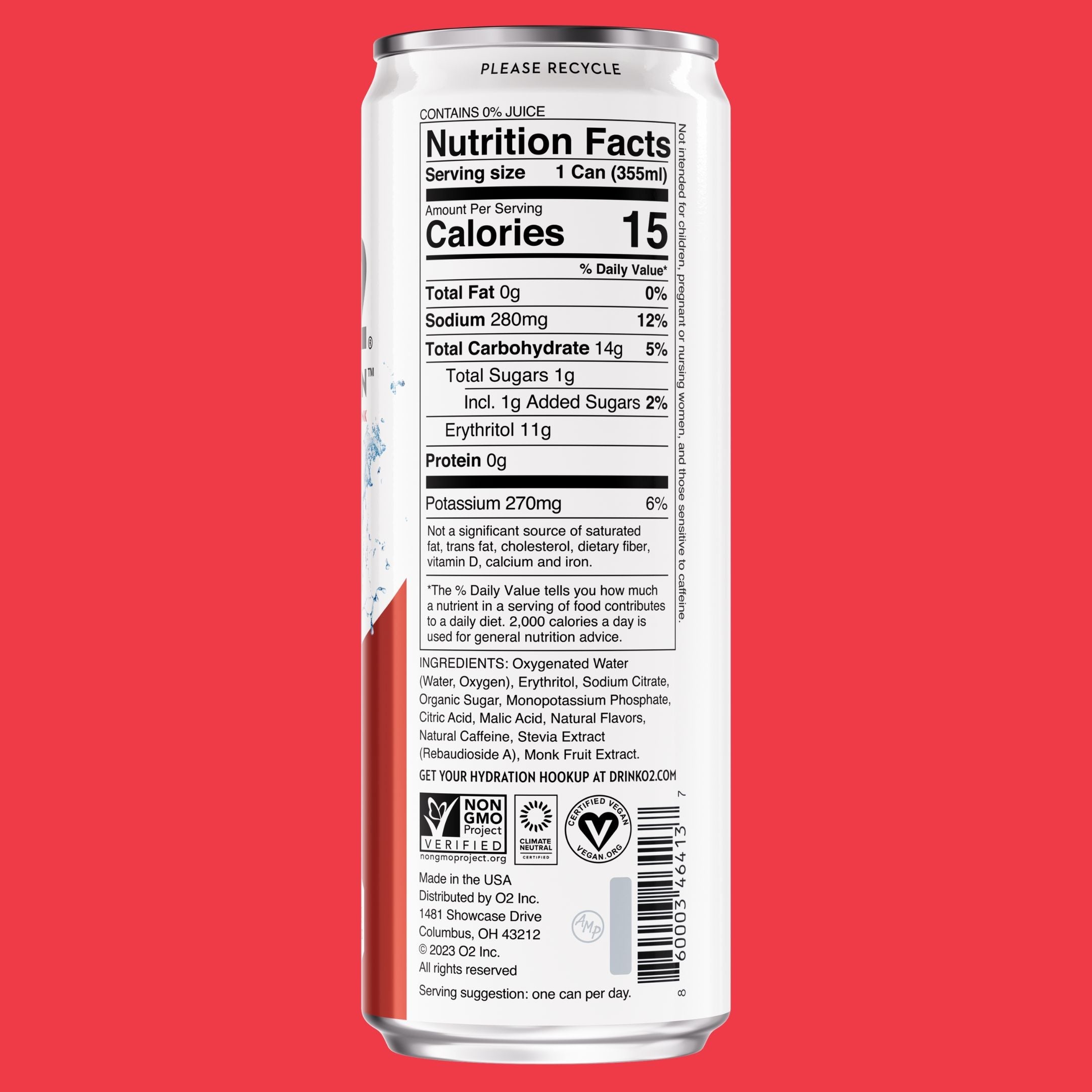 O2 Grapefruit Ginger Recovery Drink