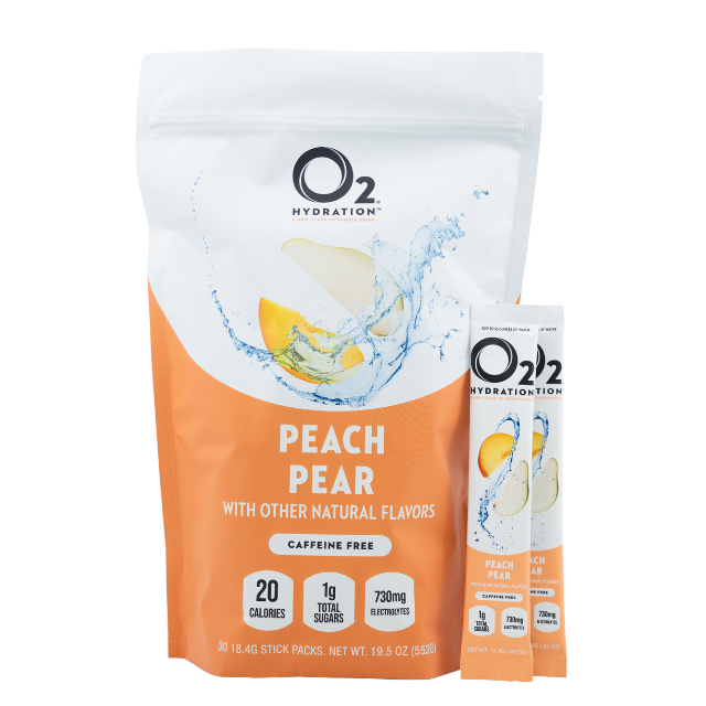 O2 Powdered Hydration Mix Peach Pear