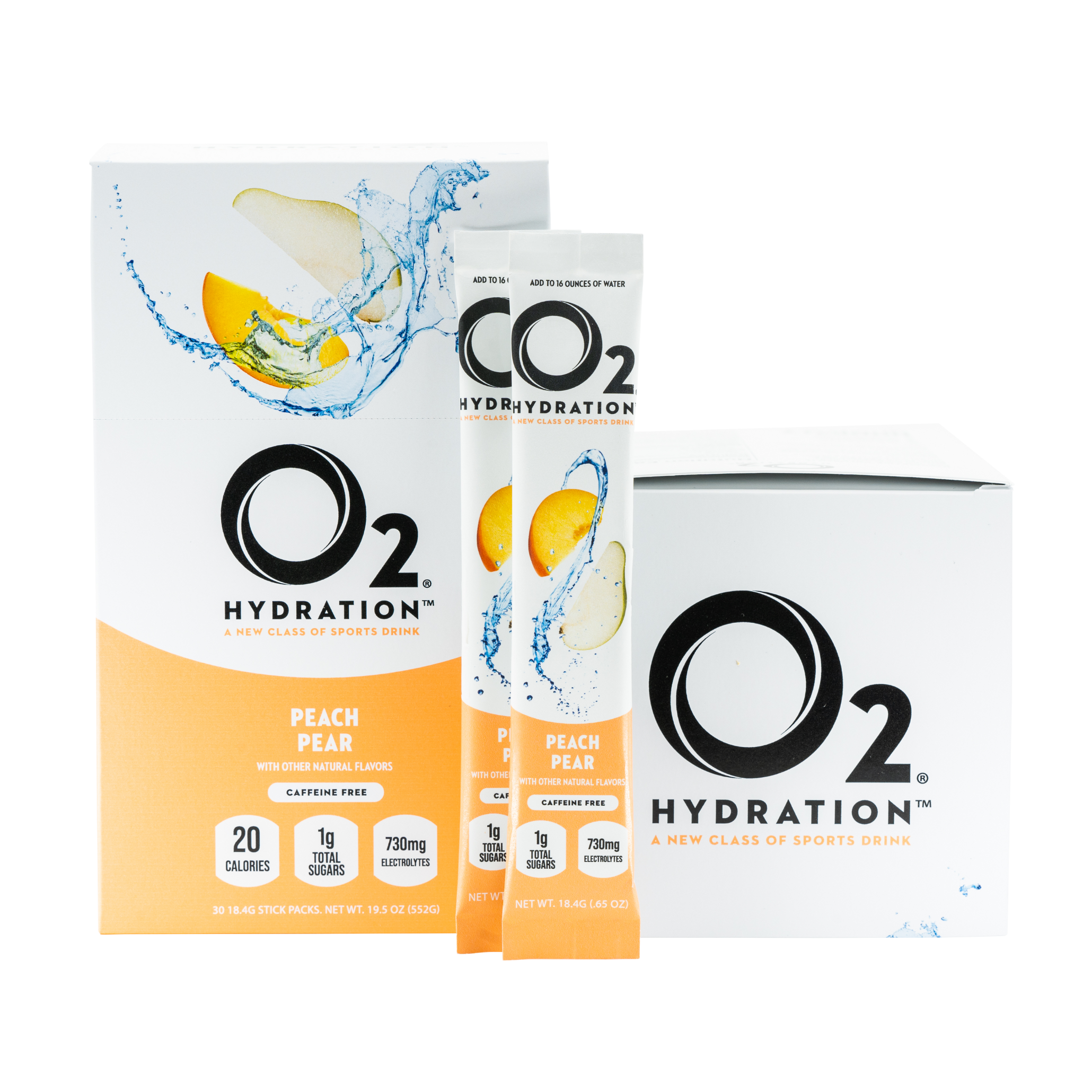 O2 Powdered Hydration Mix Peach Pear