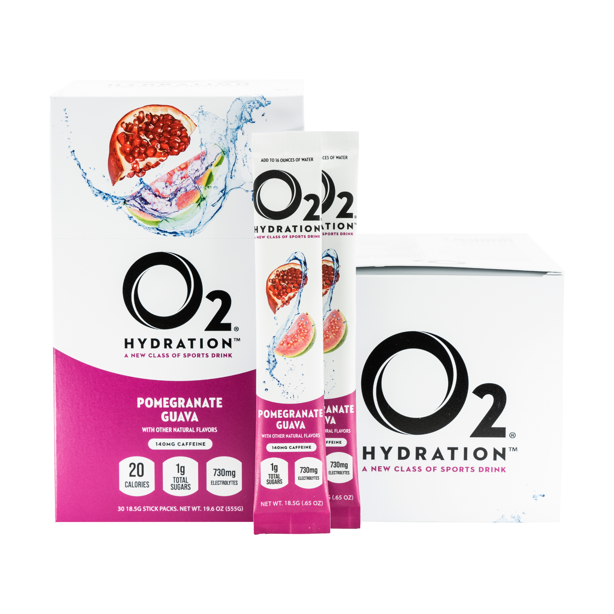 O2 Powdered Hydration Mix Pomegranate Guava
