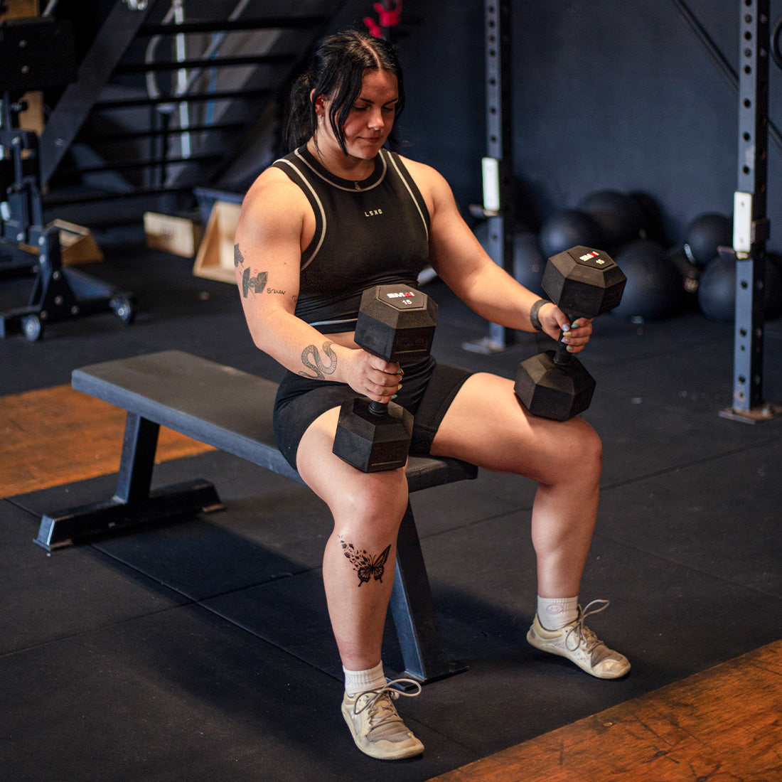 Rubber Hex Dumbbell Pair