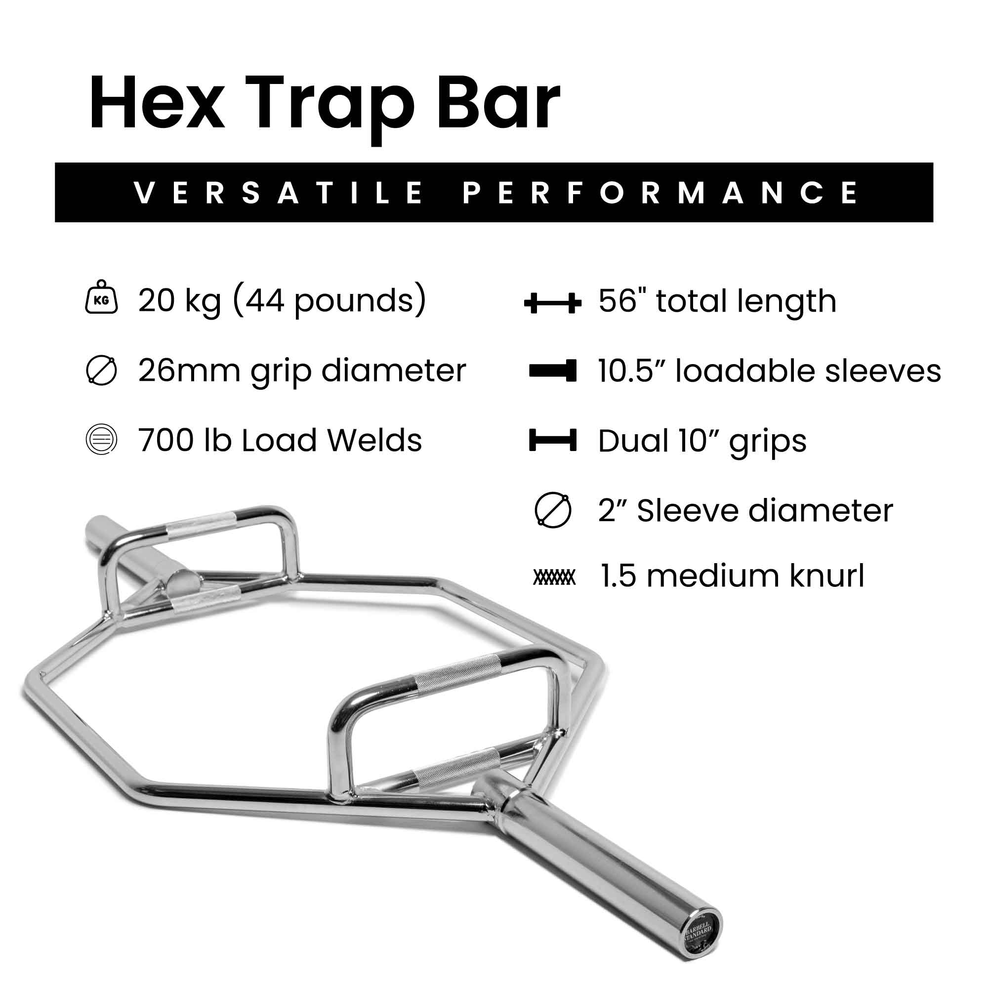 Barbell Standard Olympic Hex Bar
