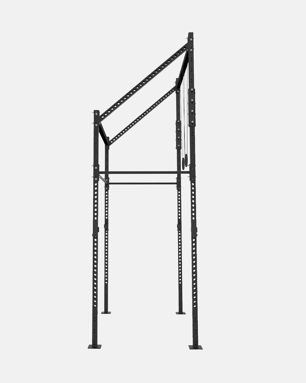 backyard squat stand with rope climb and squat rack