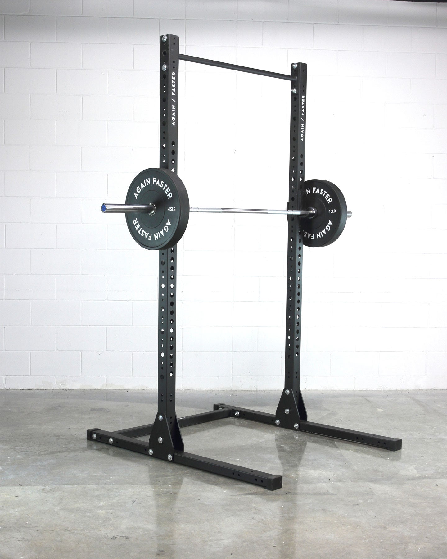 squat stand with pullup bar olympic barbell and weight plates