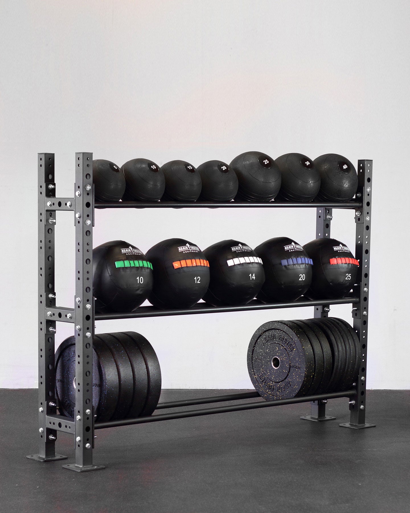 mass storage unity for home commercial gym medball slam ball bumper plates