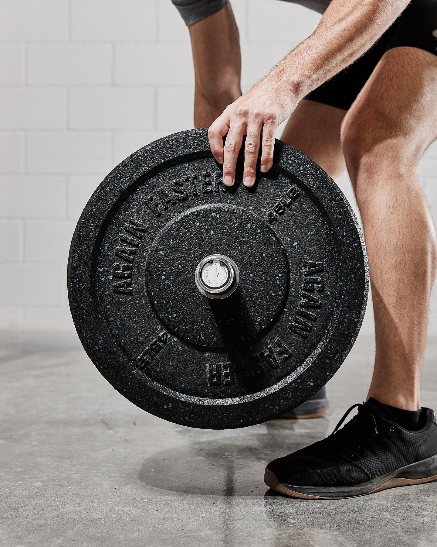 olympic barbell and 45lb crumb bumper plate